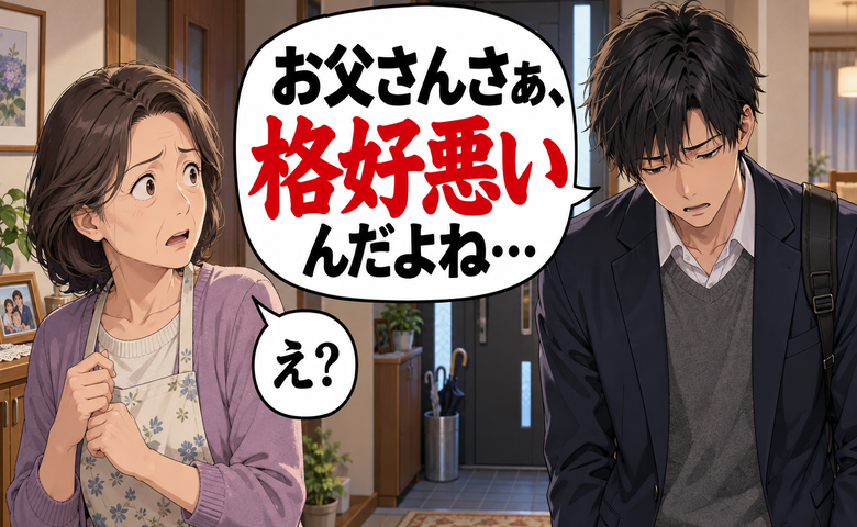 父と出かけた後、表情が曇る息子
