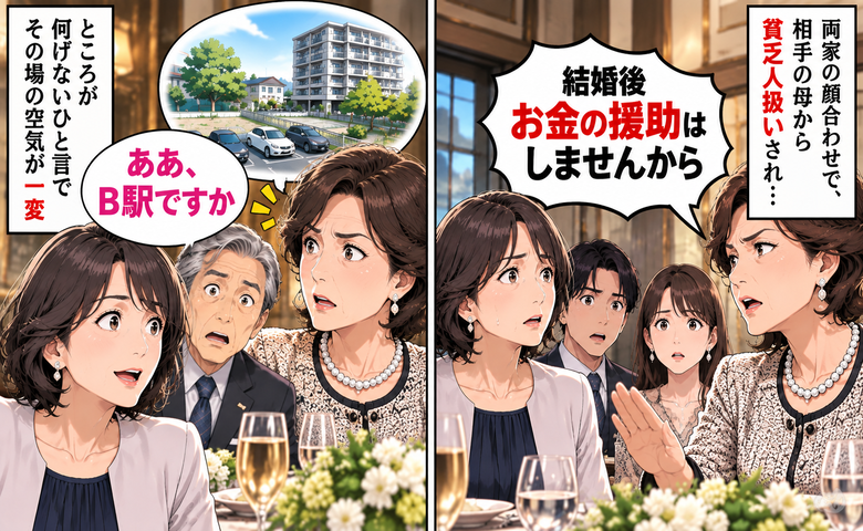 両家の顔合わせで貧乏人扱いされた女性